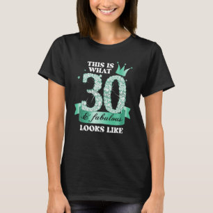 Foto 30 & Fabulous I Turquoise Black Party Group T-shirt