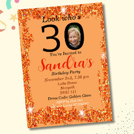 Foto 30e Verjaardag Dertig jaar oude perzik Kaart