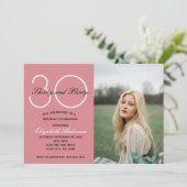 Foto 30e verjaardag Dertig vruchtroze verjaardag Kaart (Staand voorkant)