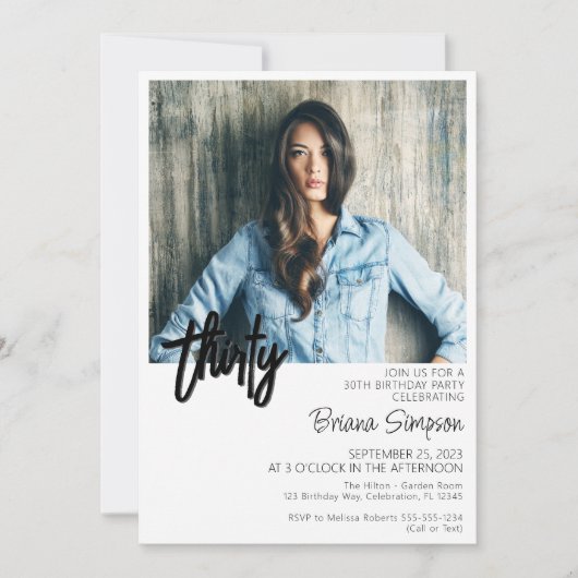 Foto 30e verjaardag uitnodiging (Voorkant)