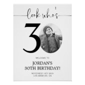 Foto 30e verjaardag Welkom Poster | Kijk eens wie  (Voorkant)