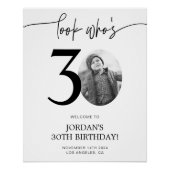 Foto 30e verjaardag Welkomstbord | Kijk wie 30 is Perfect Poster (Voorkant)