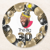 Foto 30th Birthday Funny Ronde Kartonnen Onderzetter (Voorkant)