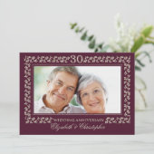 Foto 30th Wedding Jubileum Party Kaart (Staand voorkant)