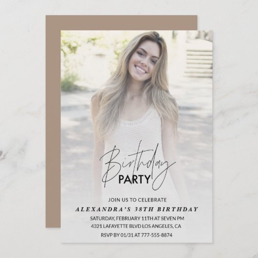 Foto 38e verjaardag uitnodiging Verjaardagsfeest (Voorkant / Achterkant)