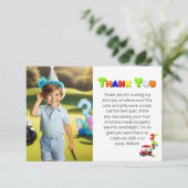 Foto 3e Verjaardag Red Golf Cart Boy's Bedankkaart (Staand voorkant)