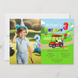 Foto 3e Verjaardag Red Golf Cart Boy's Kaart