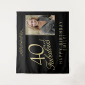 Foto 40 en Fabulous 40th Birthday Backdrop Wandkleed (Voorkant)