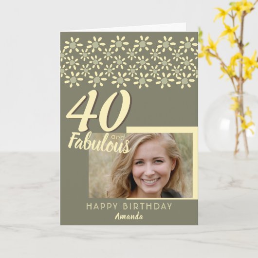 Foto 40- en Fabulous Daisy Flower-Waterverf Kaart (Gele Bloem)