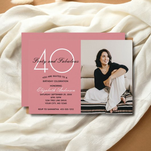 Foto 40 en Fabulous Pink Birthday Invitation Kaart