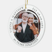 Foto 40 jaar bruiloft Jubileum Foto Keramisch Ornament (Links)