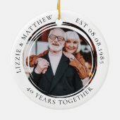 Foto 40 jaar bruiloft Jubileum Foto Keramisch Ornament (Achterkant)