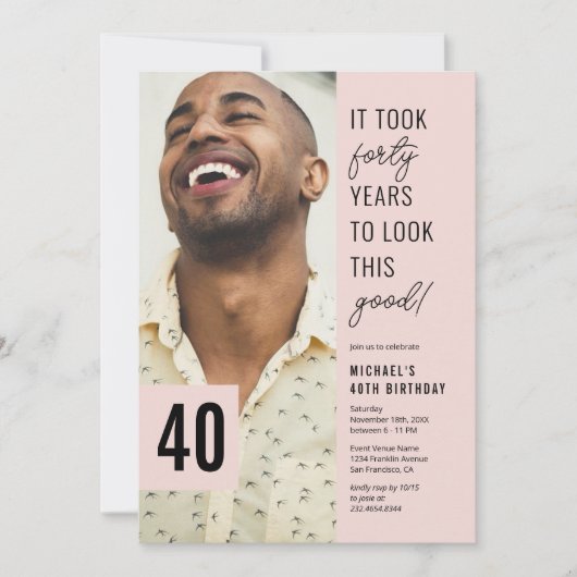 Foto 40e verjaardag 40e verjaardag kaart (Voorkant)