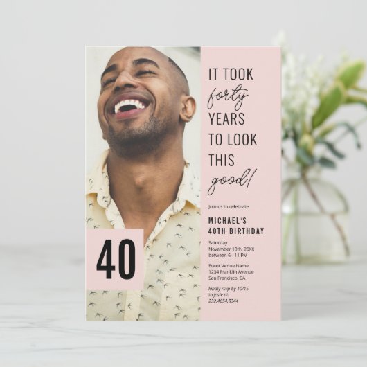 Foto 40e verjaardag 40e verjaardag kaart (Staand voorkant)