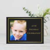 Foto 40e verjaardag man kaart (Staand voorkant)