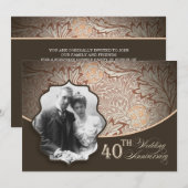 foto 40e verjaardagsuitnodigingen kaart (Voorkant / Achterkant)
