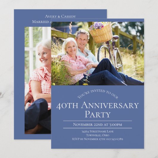 Foto 40ste huwelijksverjaardag kaart (Voorkant / Achterkant)