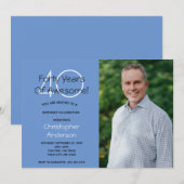 Foto 40th Birthday Party Invitation for Him Kaart (Voorkant / Achterkant)