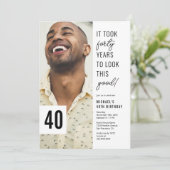 Foto 40th Birthday Party Kaart (Staand voorkant)