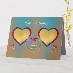 Foto 40th Wedding Jubileum "Dan en nu" Kaart