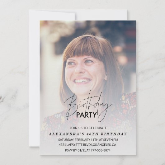 Foto 46e verjaardag uitnodiging Verjaardagsfeest (Voorkant)