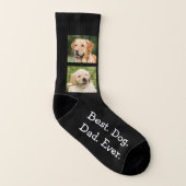 Foto 4 Best Dog Dad Ever Collage op Black Sokken (Links binnenkant)