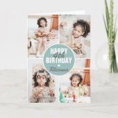 Foto: 4 geboortedagkaart, elke leeftijd| Aangepast Kaart (Voorkant)