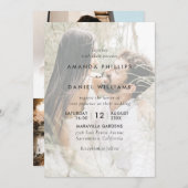 Foto 4 Overlay Elegant Modern Wedding Kaart (Voorkant / Achterkant)