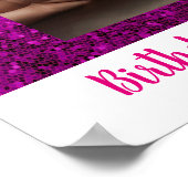 Foto 4e verjaardag custom party vier roze poster (Hoek)