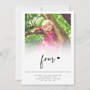 Foto 4e verjaardag Vier hartstilstand Kaart