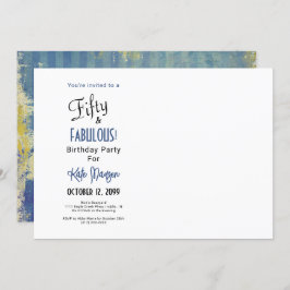 Foto 50 & FABULOUS 50th Birthday Party Blues Kaart