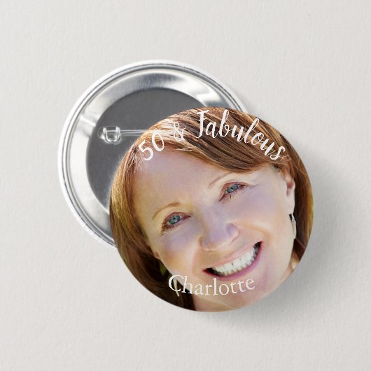 Foto 50 & Fabulous Ronde Button 5,7 Cm (Voorkant /achterkant)