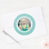 Foto 50e Partij Willekeurig Getal Patroon Blauwgro Ronde Sticker (Envelop)