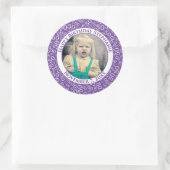 Foto 50e Partij Willekeurig Getal Patroon Paarse Ronde Sticker (Tas)