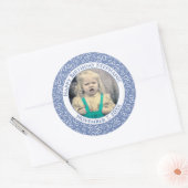 Foto 50e Partij Willekeurig Nummer Patroon Blauw Ronde Sticker (Envelop)