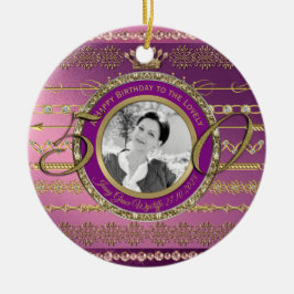 Foto: 50e verjaardag Crown Gold Diamond Lijst Keramisch Ornament