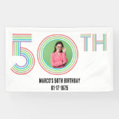 Foto 50e Verjaardag Retro  Rainbow Numeral Spandoek (Horizontaal)