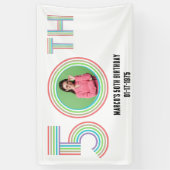 Foto 50e Verjaardag Retro  Rainbow Numeral Spandoek (Verticaal)