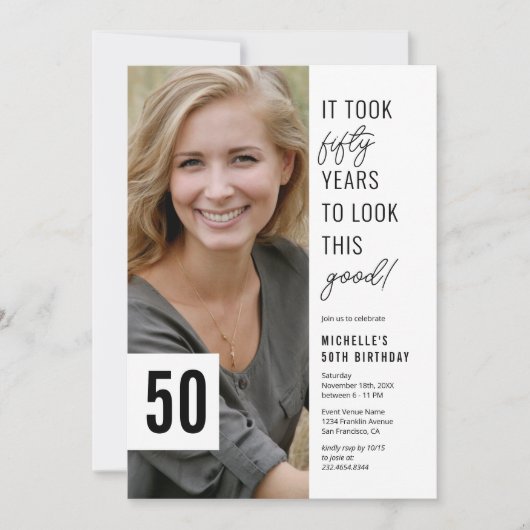 Foto 50e verjaardag van de uitnodiging van de 50e  (Voorkant)