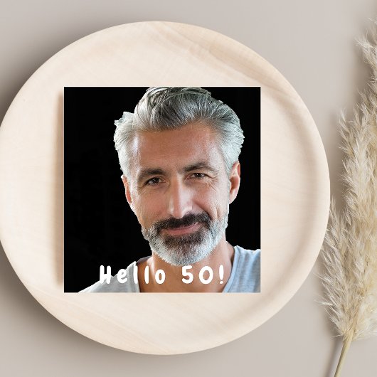 Foto 50e verjaardagsfeest hallo 50 man zwart kaart