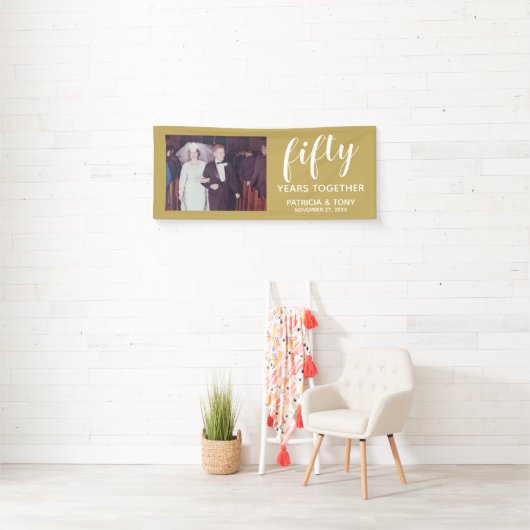 Foto 50ste bruiloft Jubileum Virtual Celebration Spandoek (Insitu)