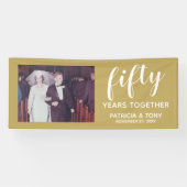Foto 50ste bruiloft Jubileum Virtual Celebration Spandoek (Horizontaal)
