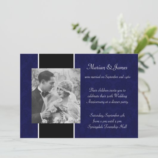 Foto 50ste huwelijksverjaardagsfeestje kaart (Staand voorkant)