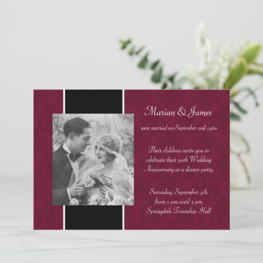 Foto 50ste huwelijksverjaardagsfeestje kaart (Staand voorkant)