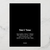 Foto 50th Birthday Black Gold Folie Uitnodiging (Achterkant)