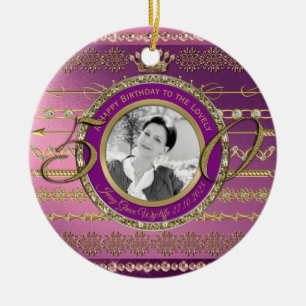 Foto 50th Birthday Crown Gold Diamond Lijst Keramisch Ornament