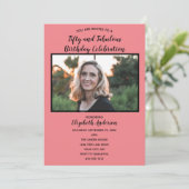 Foto 50th Birthday Pink 50 Fabulous Kaart (Staand voorkant)