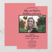 Foto 50th Birthday Pink 50 Fabulous Kaart (Voorkant / Achterkant)