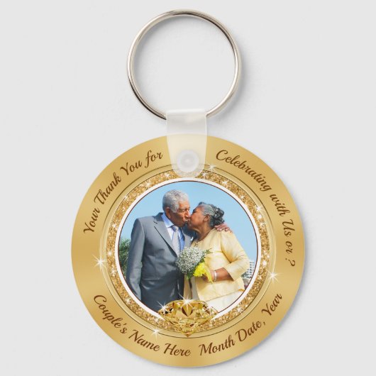 Foto 50th Wedding Jubileum Giveaways Favors Sleutelhanger (Voorkant)
