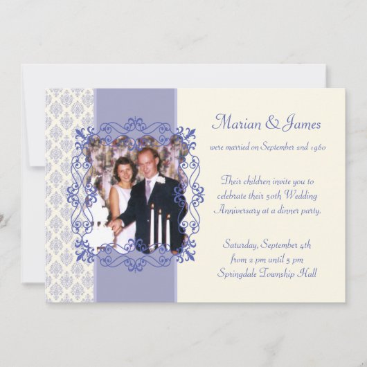 Foto 50th Wedding Jubileum Party Kaart (Voorkant)